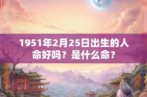 1951年2月25日出生的人命好吗？是什么命？