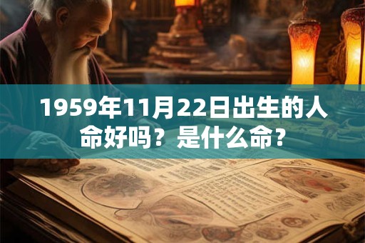详细阅读:1959年11月22日出生的人命好吗?是什么命? 1959年11月22日出生的人命好吗?是什么命?