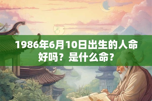 1986年6月10日出生的人命好吗？是什么命？