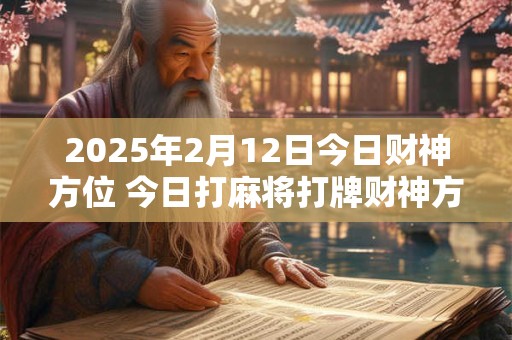 2025年2月12日今日财神方位 今日打麻将打牌财神方位！
