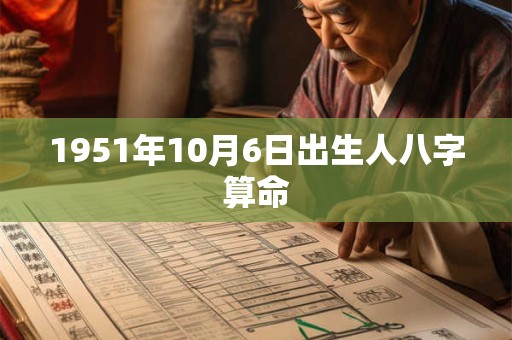 1951年10月6日出生人八字算命