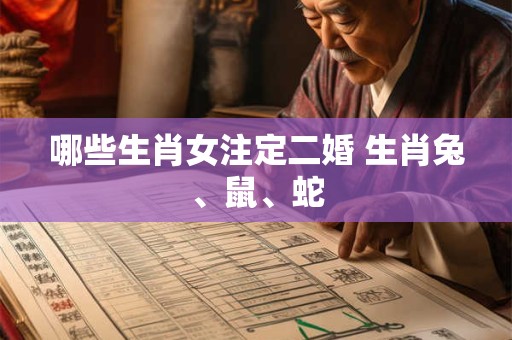 哪些生肖女注定二婚 生肖兔、鼠、蛇