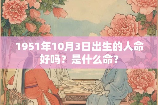 1951年10月3日出生的人命好吗？是什么命？
