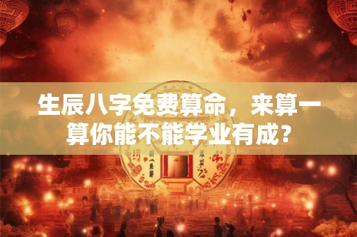 生辰八字免费算命，来算一算你能不能学业有成？