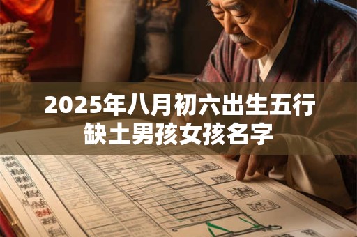 2025年八月初六出生五行缺土男孩女孩名字