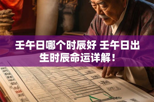 壬午日哪个时辰好 壬午日出生时辰命运详解！