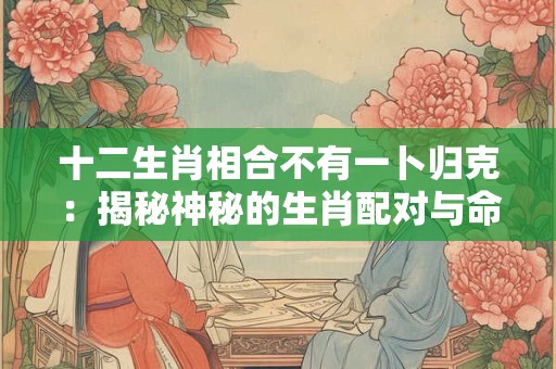 十二生肖相合不有一卜归克：揭秘神秘的生肖配对与命运之谜