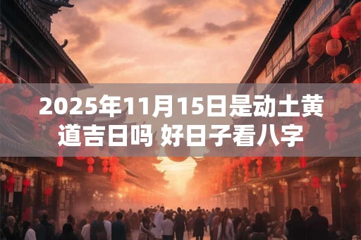 2025年11月15日是动土黄道吉日吗 好日子看八字