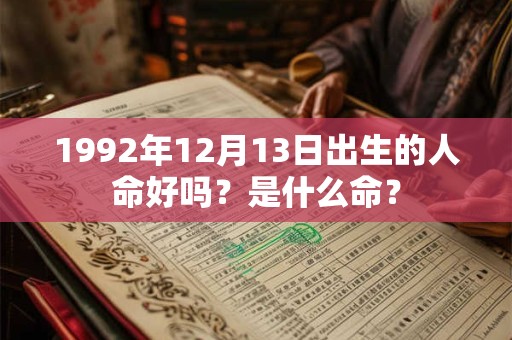 1992年12月13日出生的人命好吗？是什么命？