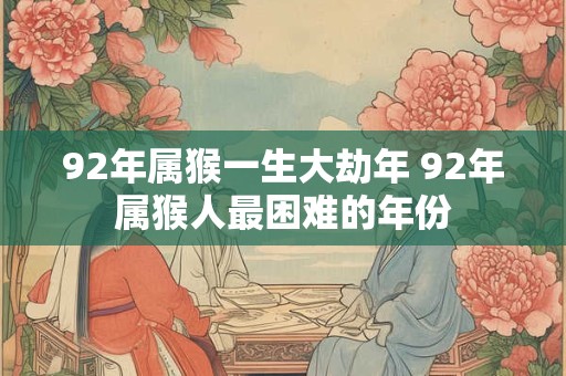 92年属猴一生大劫年 92年属猴人最困难的年份 92年属猴一生大劫年 92年属猴人最困难的年份