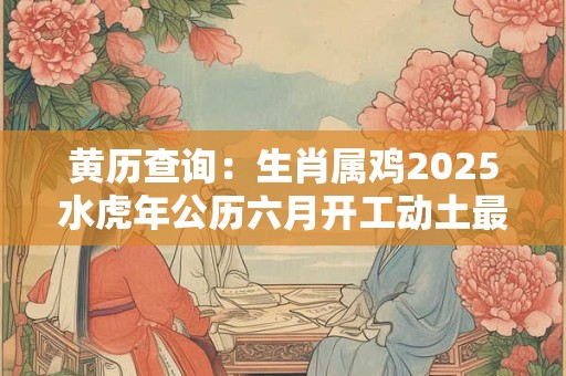 黄历查询：生肖属鸡2025水虎年公历六月开工动土最吉利日期