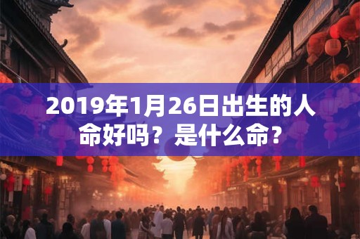 2019年1月26日出生的人命好吗？是什么命？