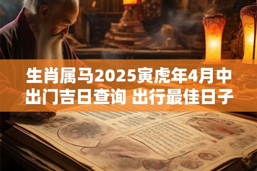生肖属马2025寅虎年4月中出门吉日查询 出行最佳日子