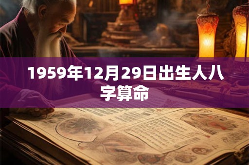 1959年12月29日出生人八字算命