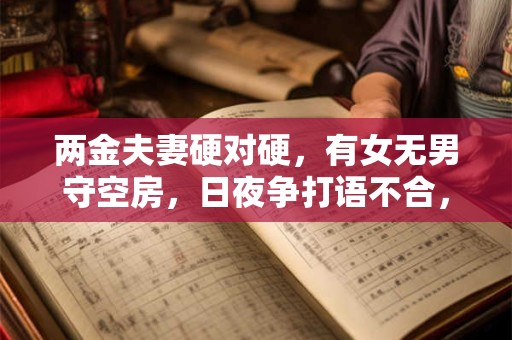 两金夫妻硬对硬，有女无男守空房，日夜争打语不合，各人各心各白眼。