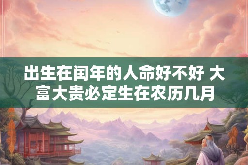 出生在闰年的人命好不好 大富大贵必定生在农历几月