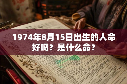 1974年8月15日出生的人命好吗？是什么命？