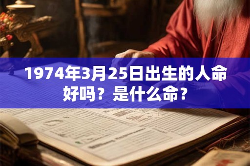 1974年3月25日出生的人命好吗？是什么命？