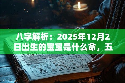 八字解析：2025年12月2日出生的宝宝是什么命，五行缺什么