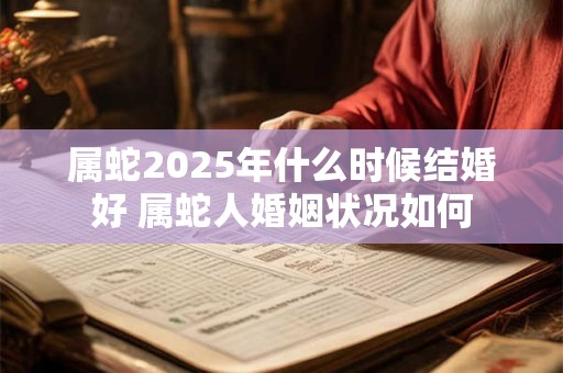 属蛇2025年什么时候结婚好 属蛇人婚姻状况如何