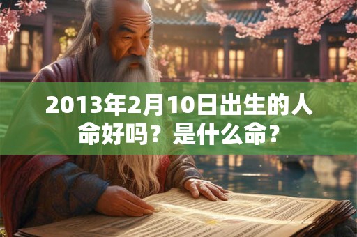 2013年2月10日出生的人命好吗？是什么命？