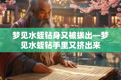 梦见水蛭钻身又被拔出—梦见水蛭钻手里又挤出来