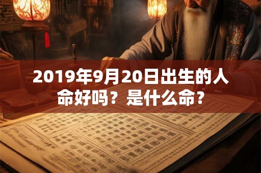 2019年9月20日出生的人命好吗？是什么命？