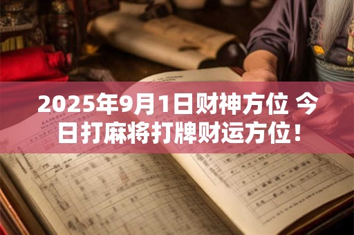 2025年9月1日财神方位 今日打麻将打牌财运方位！