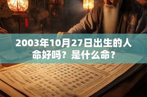 2003年10月27日出生的人命好吗？是什么命？
