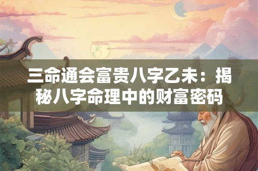 三命通会富贵八字乙未：揭秘八字命理中的财富密码