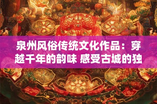 泉州风俗传统文化作品:穿越千年的韵味 感受古城的独特风情 泉州风俗传统文化作品:穿越千年的韵味 感受古城的独特风情
