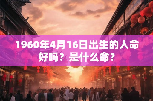 1960年4月16日出生的人命好吗？是什么命？