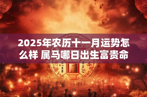 2025年农历十一月运势怎么样 属马哪日出生富贵命