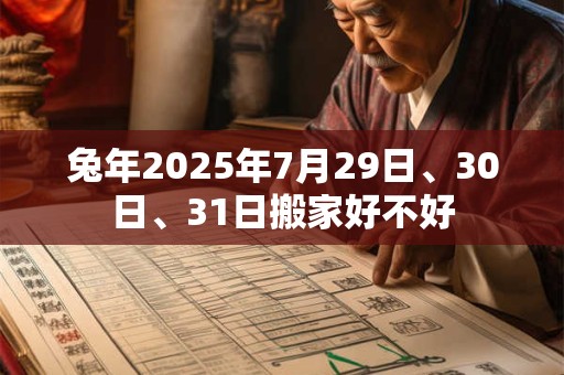 兔年2025年7月29日、30日、31日搬家好不好