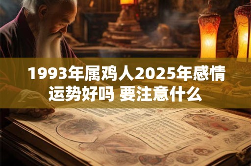 1993年属鸡人2025年感情运势好吗 要注意什么