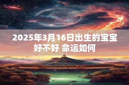 2025年3月16日出生的宝宝好不好 命运如何