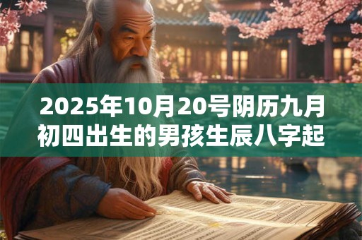 2025年10月20号阴历九月初四出生的男孩生辰八字起名