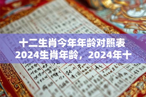 十二生肖今年年龄对照表 2024生肖年龄，2024年十二生肖与年龄对照表