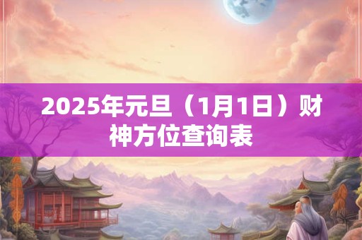 2025年元旦（1月1日）财神方位查询表