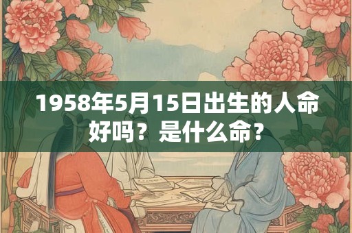 1958年5月15日出生的人命好吗？是什么命？
