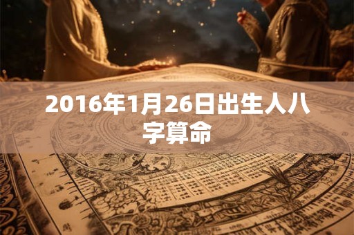 2016年1月26日出生人八字算命