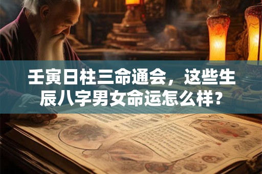 壬寅日柱三命通会，这些生辰八字男女命运怎么样？