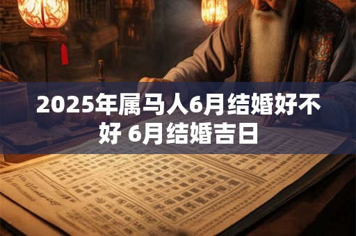 2025年属马人6月结婚好不好 6月结婚吉日