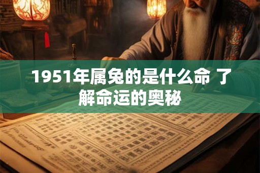 1951年属兔的是什么命 了解命运的奥秘