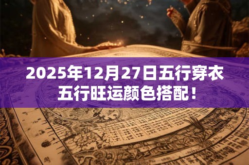 2025年12月27日五行穿衣 五行旺运颜色搭配! 2025年12月27日五行穿衣 五行旺运颜色搭配!