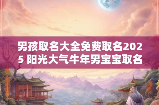男孩取名大全免费取名2025 阳光大气牛年男宝宝取名