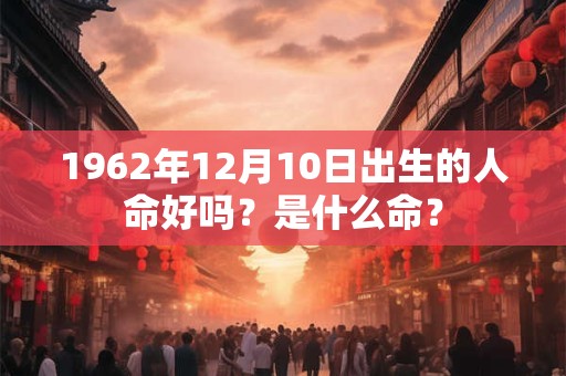 1962年12月10日出生的人命好吗？是什么命？
