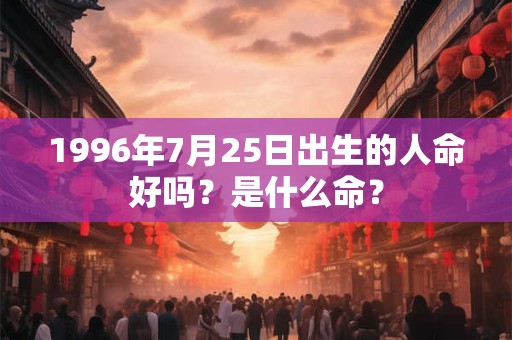 1996年7月25日出生的人命好吗？是什么命？
