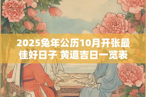 2025兔年公历10月开张最佳好日子 黄道吉日一览表