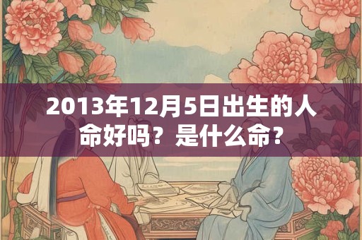 2013年12月5日出生的人命好吗？是什么命？